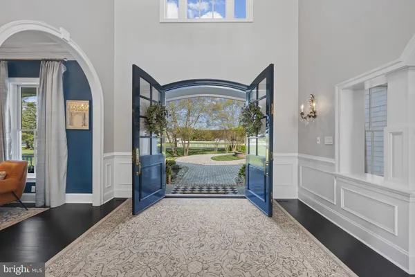 a view of a hallway with a livingroom