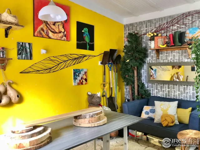 a outdoor living space with furniture and city view