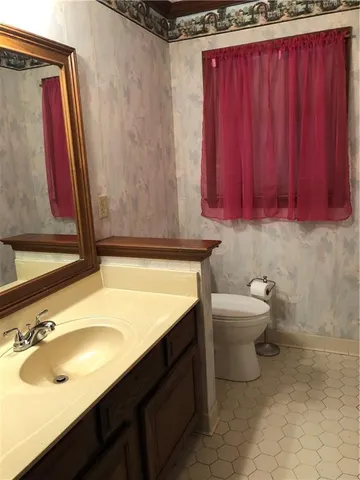 a bathroom with a sink and a toilet