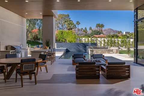 a outdoor living space with furniture