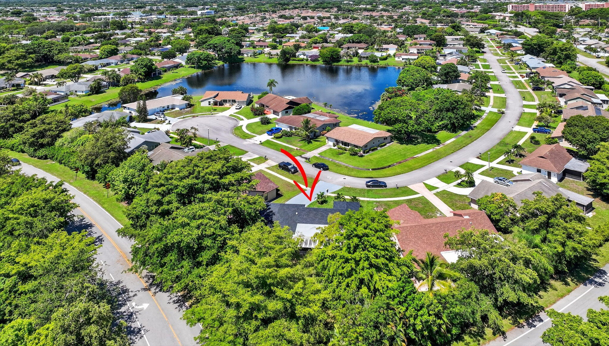 6251 Hitchin Post Way Delray Beach, FL 33484 - Photo 63 of 67 an aerial view of a house with a lake view
