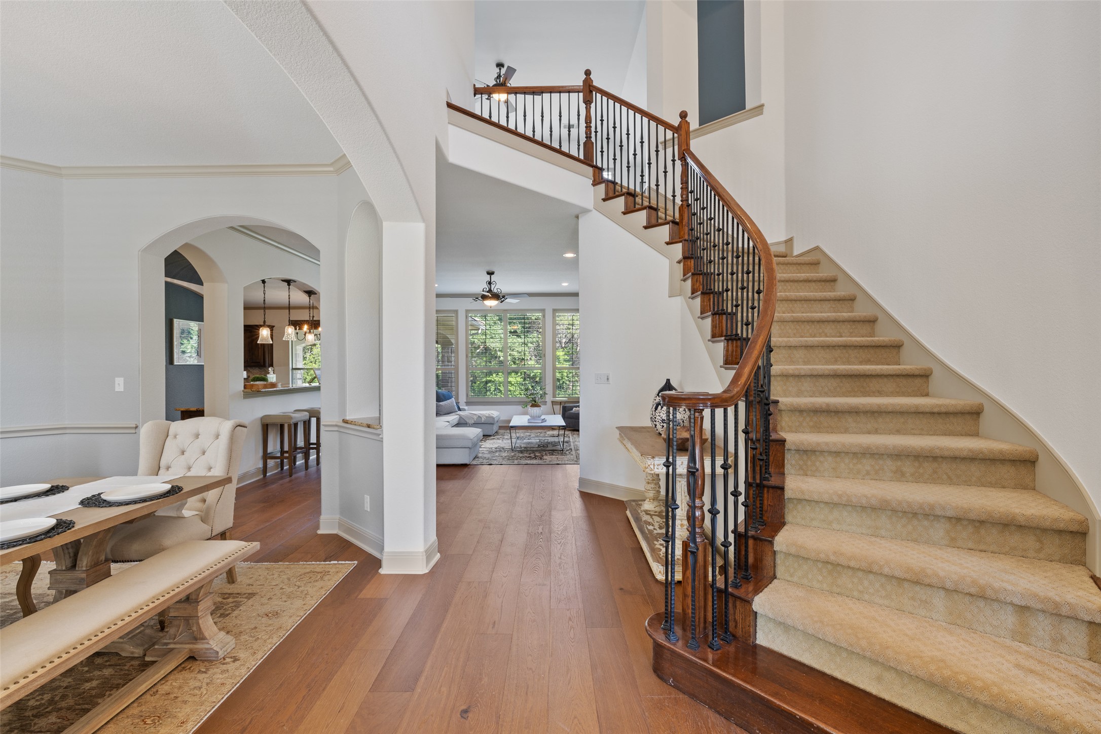4105 Vail Divide Austin, TX 78738 - Photo 16 of 40 a view of entryway and hall with wooden floor