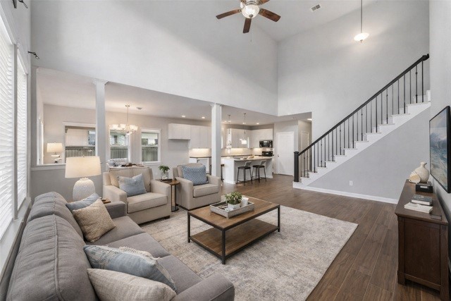 3604 Magnolia Crest Lane Spring, TX 77386 - Photo 23 of 50 a living room with furniture and a view of kitchen