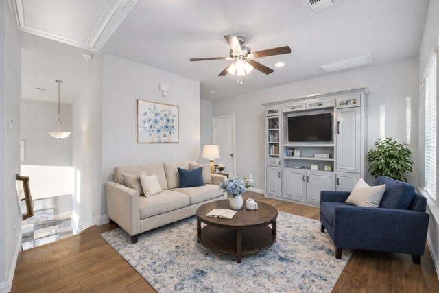 3604 Magnolia Crest Lane Spring, TX 77386 - Photo 32 of 50 a living room with furniture and a flat screen tv