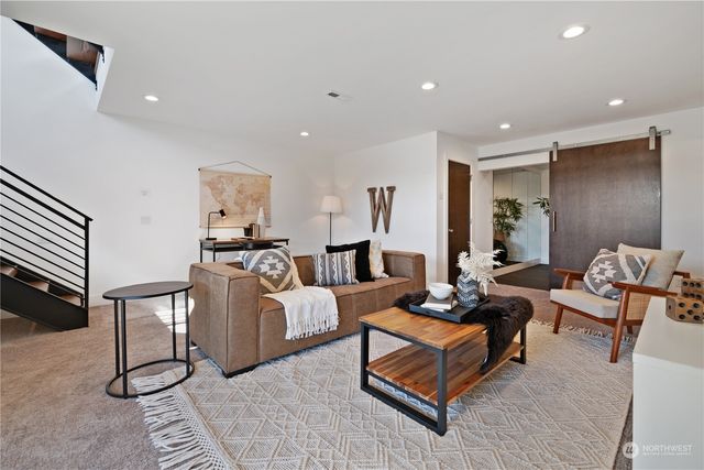 a living room with furniture