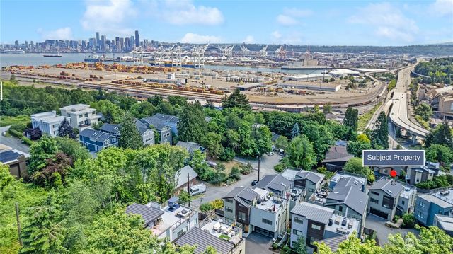 an aerial view of multiple house
