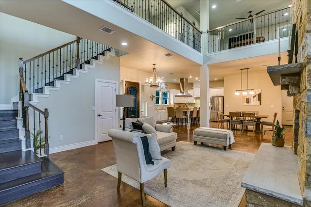 a living room with furniture