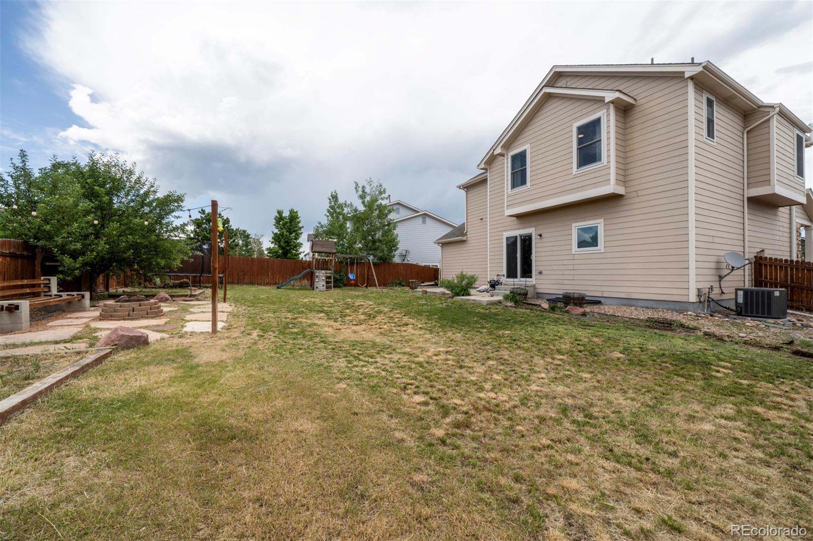 9364 Prairie Dunes Road Peyton, CO 80831 - Photo 18 of 18 a backyard of a house with lots of green space