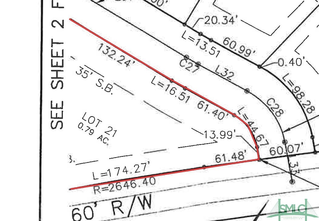 Lot 21 Bermuda Bluff is .79 acres