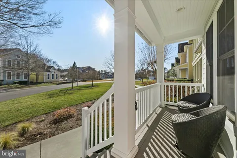 a balcony view with a garden space
