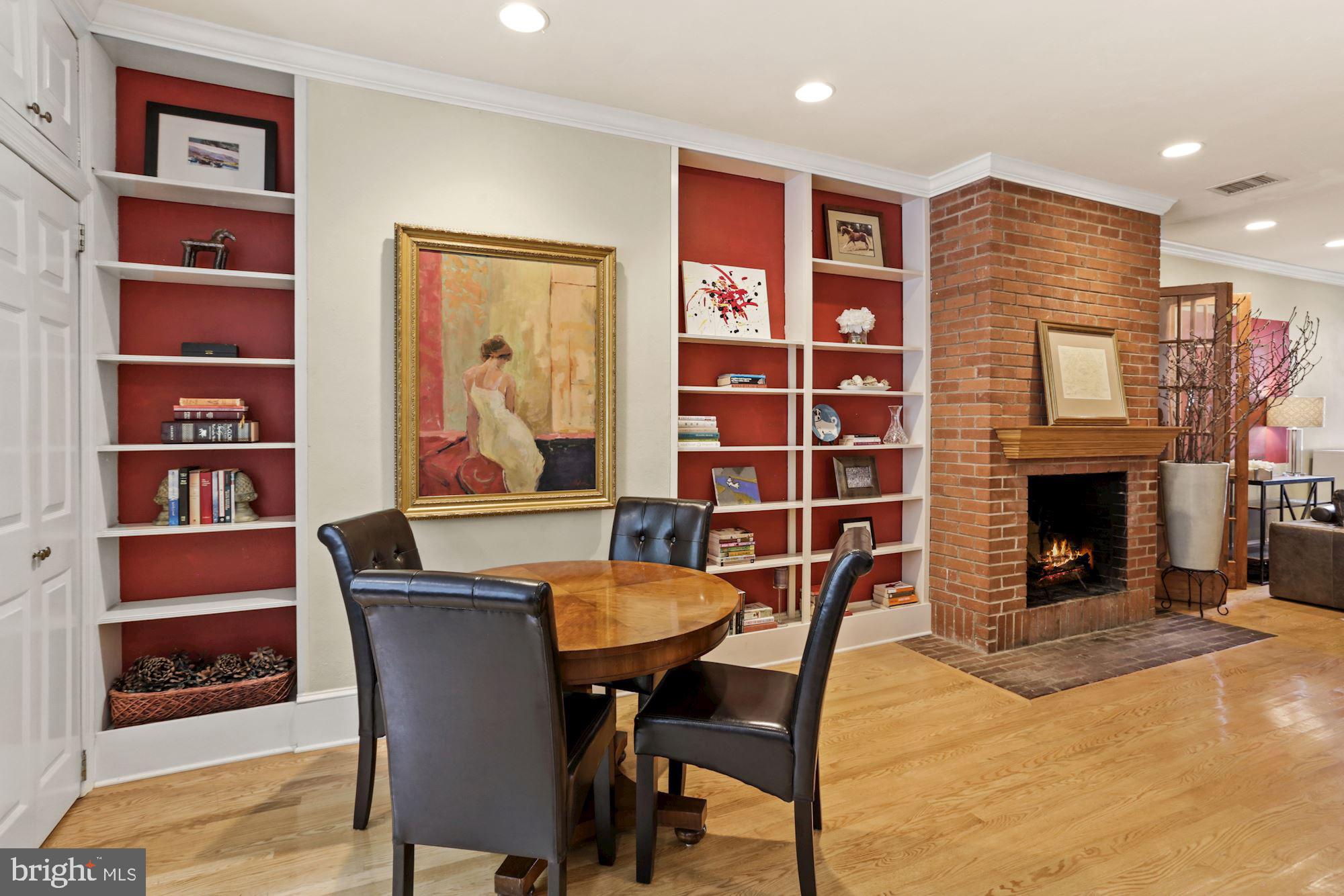 3402 Dent Place Northwest Washington, DC 20007 - Photo 6 of 15 Dining area w/wood burning fireplace
