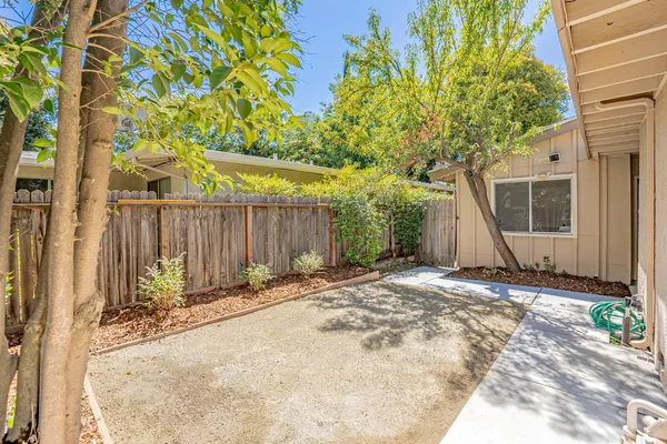 a backyard of a house