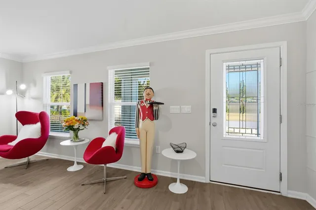 a living room with furniture