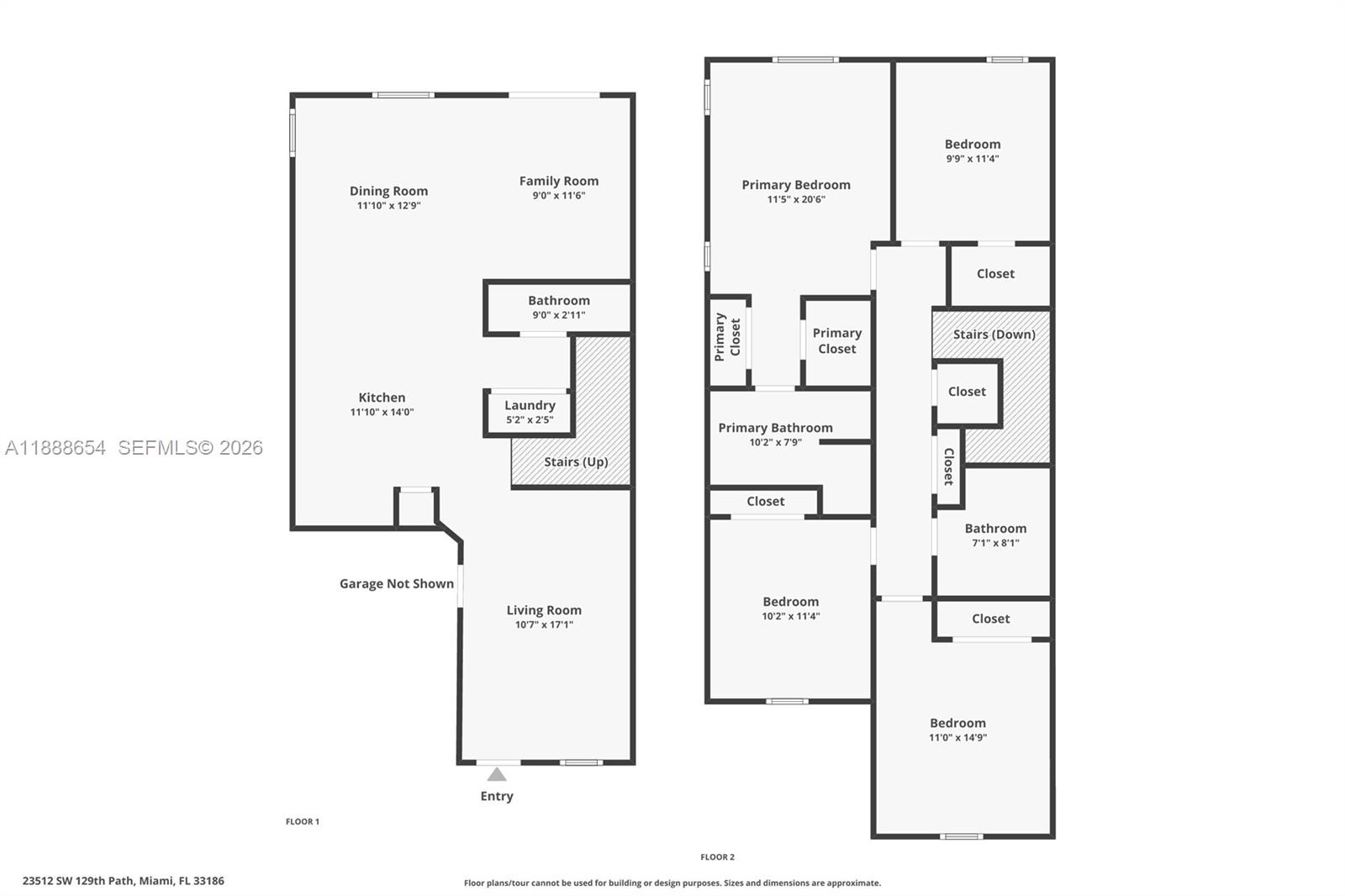 23512 Southwest 129th Path Homestead, FL 33032 - Photo 39 of 39 a picture of a floor plan
