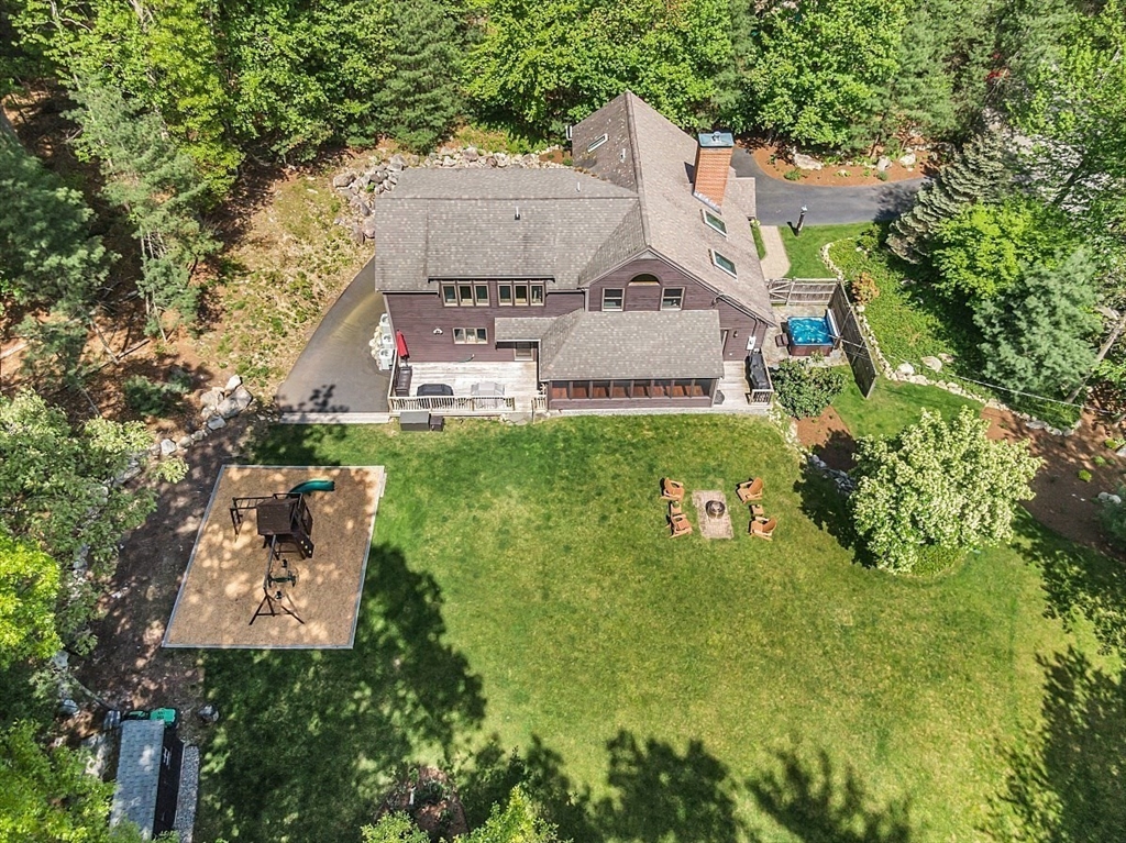 3 Valley Road North Reading, MA 01864 - Photo 37 of 42 an aerial view of a house with garden space and street view