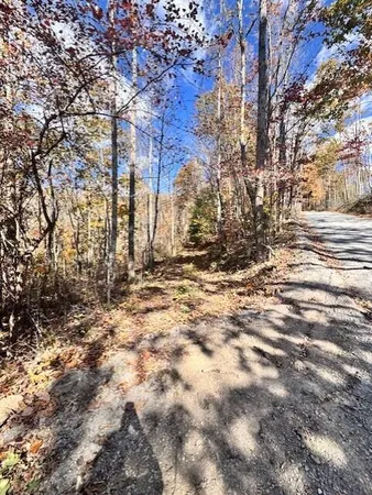 a view of snow on the side of a road