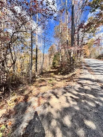 a view of snow on the side of a road