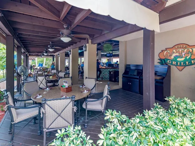 a view of a porch with furniture