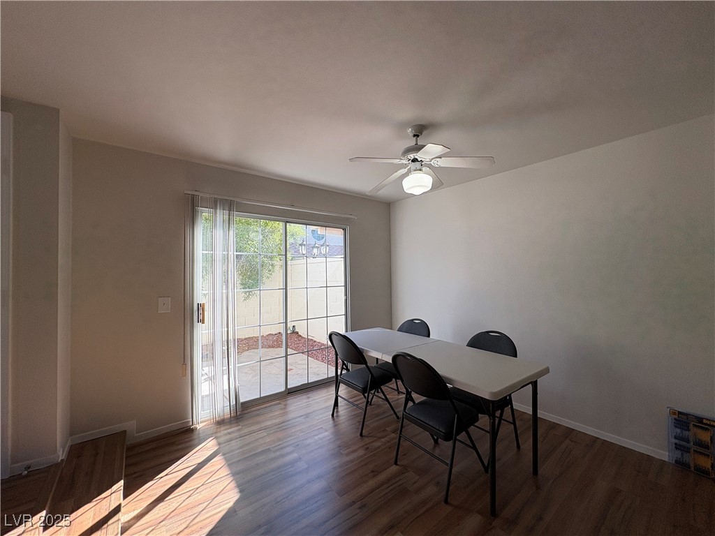 7931 Trea Avenue Las Vegas, NV 89147 - Photo 6 of 25 Dining room with dark wood finished floors and a ceiling fan