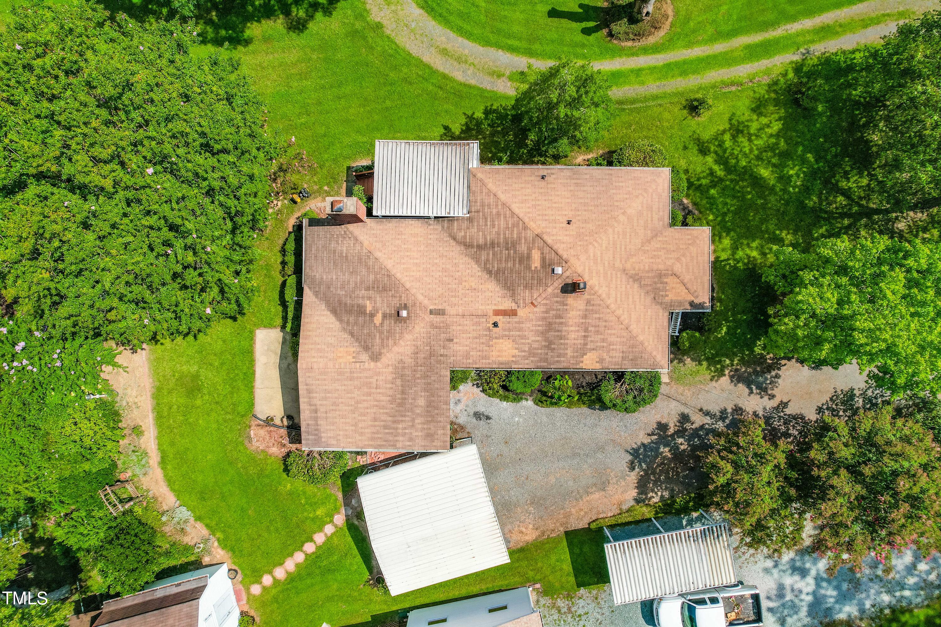 2616 Bullock Road Durham, NC 27704 - Photo 38 of 41 an aerial view of a house with a yard