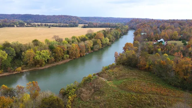 a view of a lake with a mountain