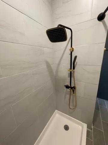 a bathroom with a shower