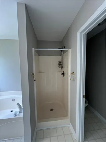 a bathroom with a shower