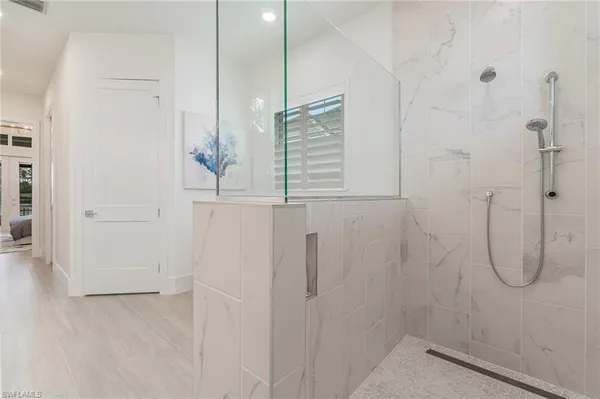 a bathroom with a shower