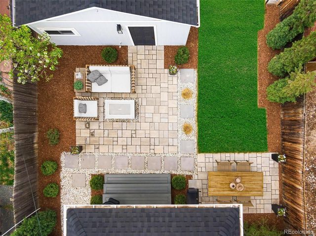 a outdoor space with patio furniture