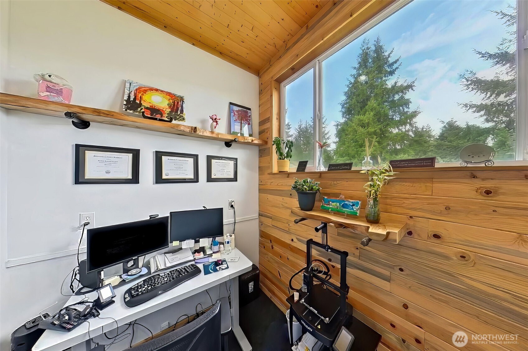 17837 Gilbert Street Southeast Tenino, WA 98589 - Photo 29 of 32 a view of workspace with wooden floor windows