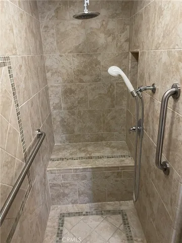 a bathroom with a shower