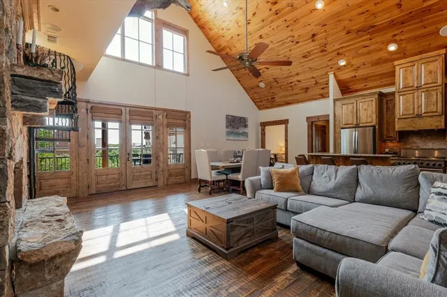 a living room with furniture