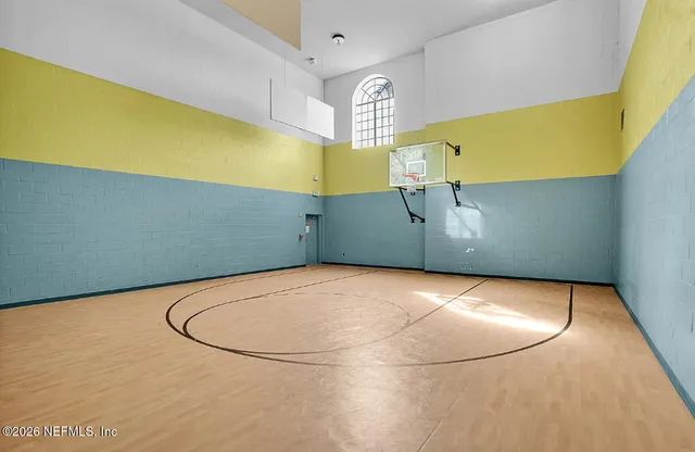 a view of swimming pool with a garden