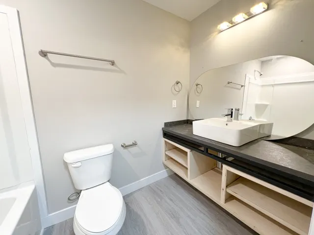 a bathroom with a sink and a toilet