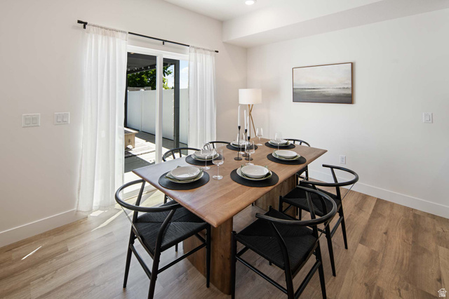 461 West 490 North Lindon, UT 84042 - Photo 6 of 18 Dining room with light wood finished floors and recessed lighting