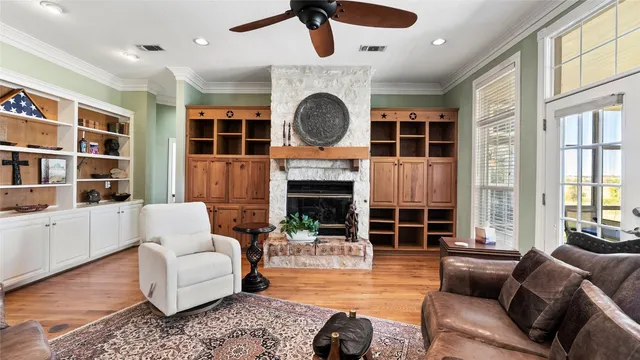 a spacious bedroom with a bed and a couch