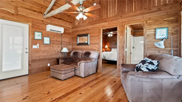 a balcony view with a seating space