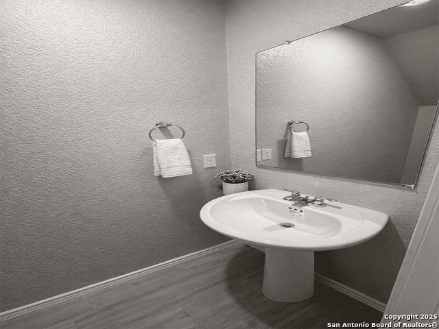 431 Ambush Ridge San Antonio, TX 78220 - Photo 14 of 17 a bathroom with a sink a mirror and a toilet