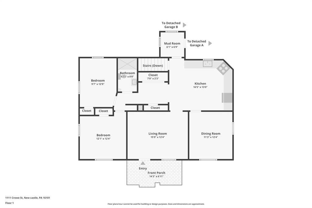 1111 Crowe Street New Castle, PA 16101 - Photo 34 of 37 a picture of a floor plan