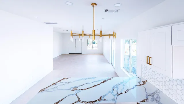 a view of a room with furniture