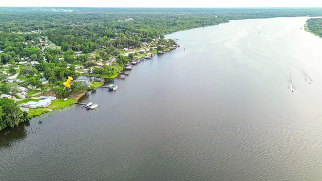 a view of a lake with a mountain