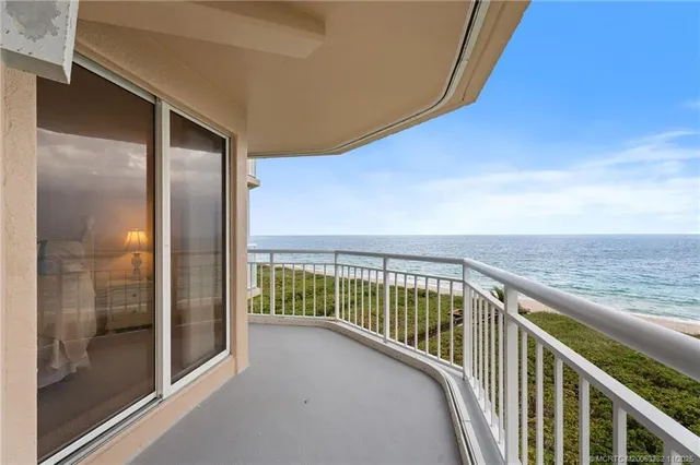 a view of balcony with ocean view