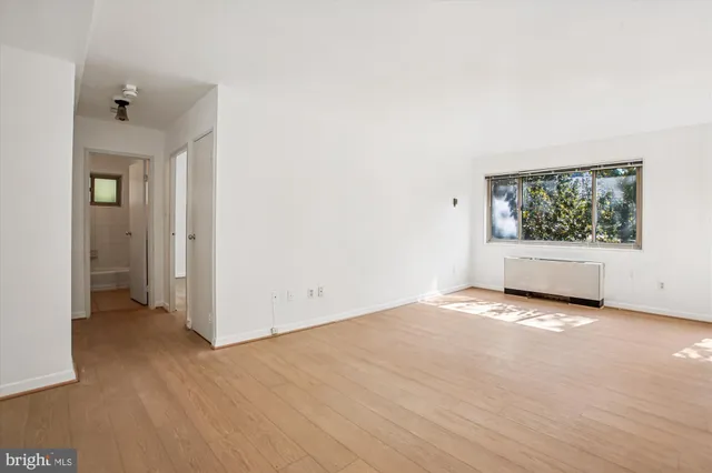 an empty room with a window