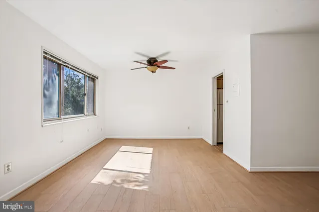 an empty room with a window