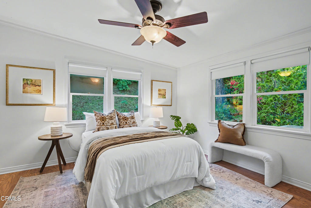 640 Chaparral Road Sierra Madre, CA 91024 - Photo 18 of 25 a bed room with a bed and a window