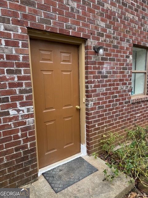 a view of a wooden door