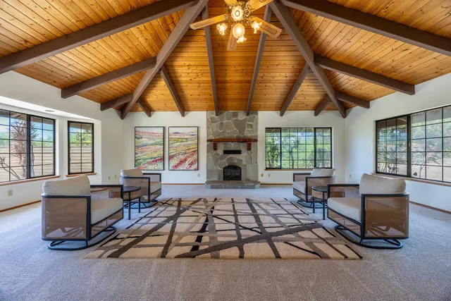 a living room with furniture