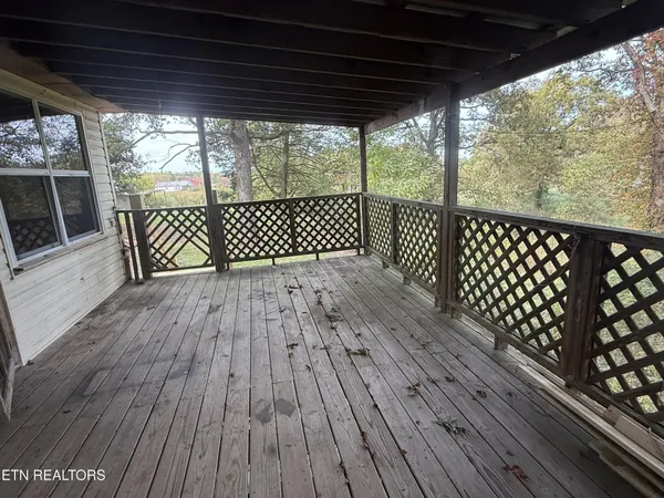 a view of wooden deck