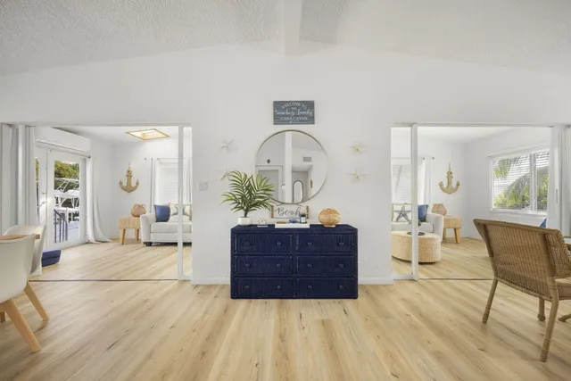 a living room with furniture