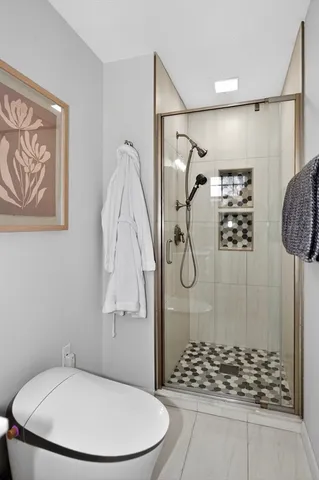 a bathroom with a shower